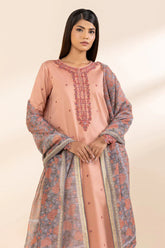 SAPPHIRE - 3PC LAWN EMBROIDERED SHIRT WITH MANAAR PRINTED DUPATTA AND TROUSER - HZG2064